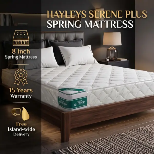 Hayleys Serene Plus 8-Inch Spring Mattress – 15-Year Warranty